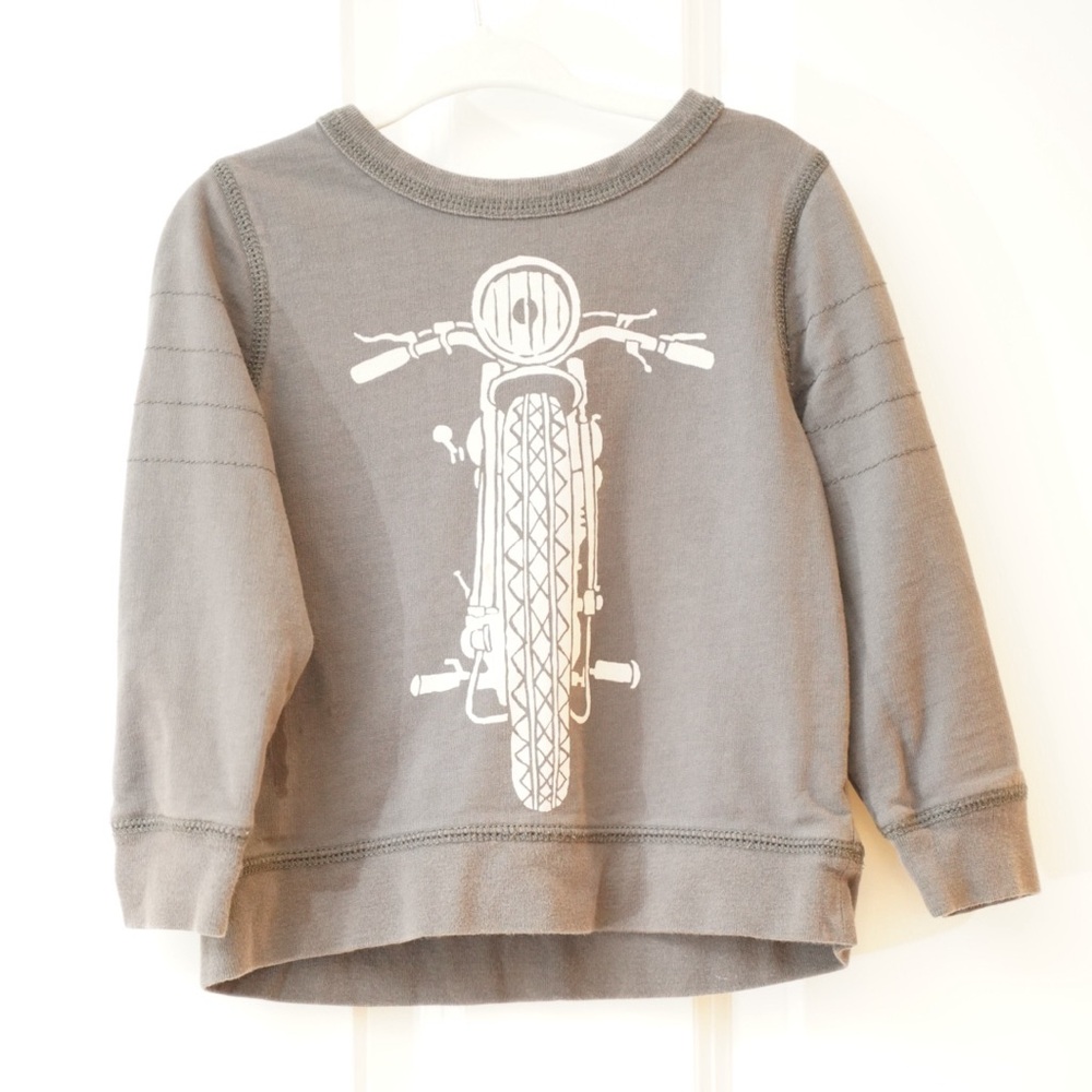 Tea Collection Gray Motorcycle Graphic Hoodie